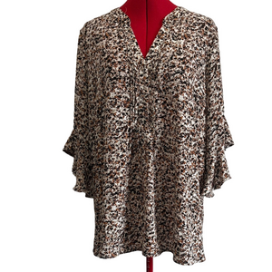 Elegant Women's Black Brown Blouse